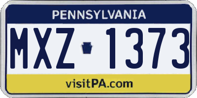 PA license plate MXZ1373