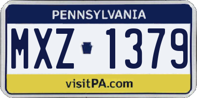 PA license plate MXZ1379