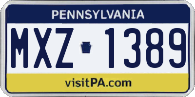 PA license plate MXZ1389