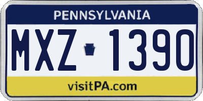 PA license plate MXZ1390