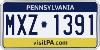 PA license plate MXZ1391