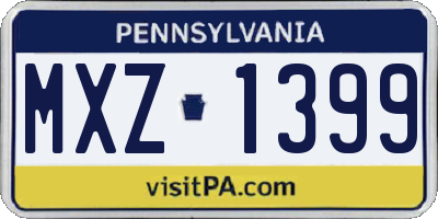 PA license plate MXZ1399