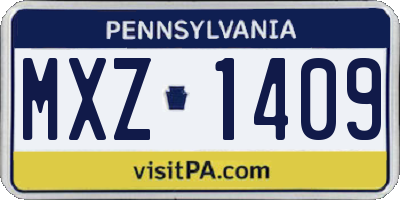 PA license plate MXZ1409
