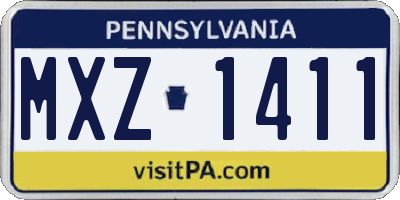 PA license plate MXZ1411