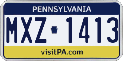 PA license plate MXZ1413