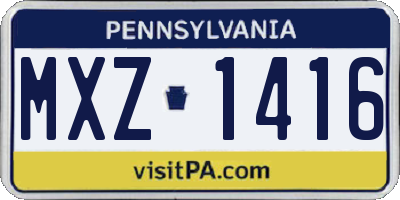 PA license plate MXZ1416
