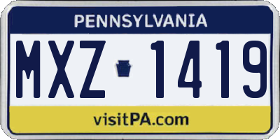 PA license plate MXZ1419