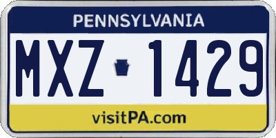PA license plate MXZ1429