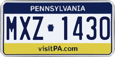 PA license plate MXZ1430