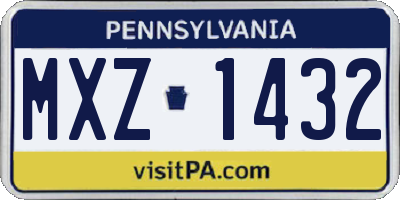 PA license plate MXZ1432