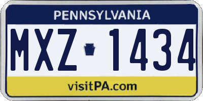 PA license plate MXZ1434