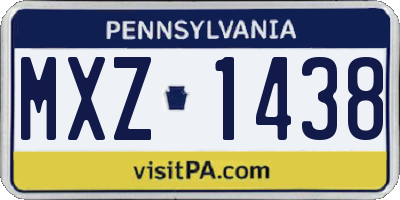 PA license plate MXZ1438