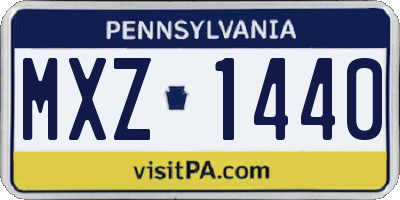 PA license plate MXZ1440