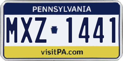 PA license plate MXZ1441