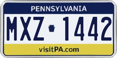 PA license plate MXZ1442
