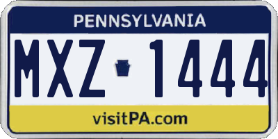 PA license plate MXZ1444