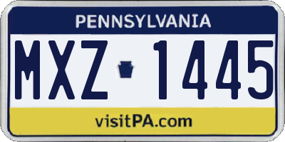 PA license plate MXZ1445