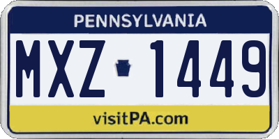 PA license plate MXZ1449