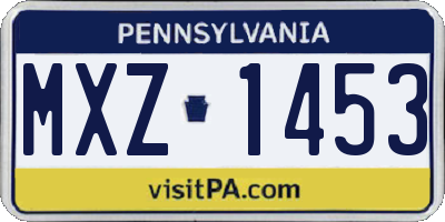 PA license plate MXZ1453