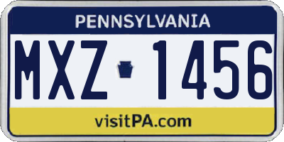 PA license plate MXZ1456
