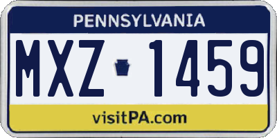 PA license plate MXZ1459