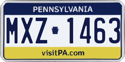 PA license plate MXZ1463
