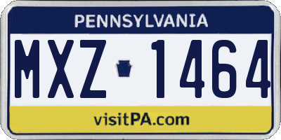 PA license plate MXZ1464