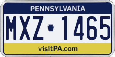 PA license plate MXZ1465
