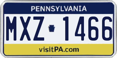 PA license plate MXZ1466