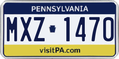 PA license plate MXZ1470