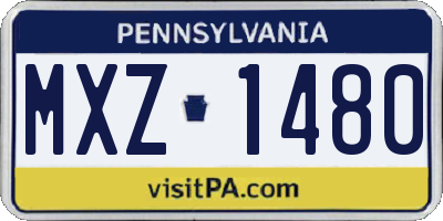 PA license plate MXZ1480