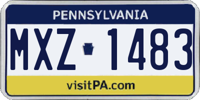 PA license plate MXZ1483