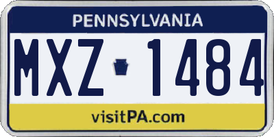 PA license plate MXZ1484