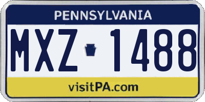PA license plate MXZ1488