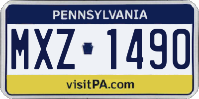 PA license plate MXZ1490