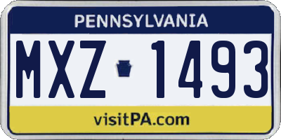 PA license plate MXZ1493
