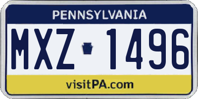 PA license plate MXZ1496
