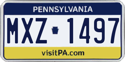 PA license plate MXZ1497
