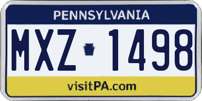 PA license plate MXZ1498