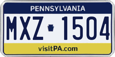 PA license plate MXZ1504