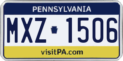 PA license plate MXZ1506