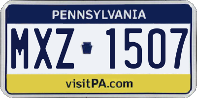 PA license plate MXZ1507