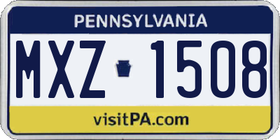 PA license plate MXZ1508