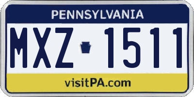 PA license plate MXZ1511