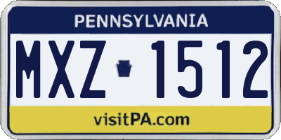 PA license plate MXZ1512