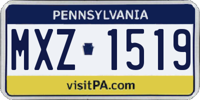 PA license plate MXZ1519