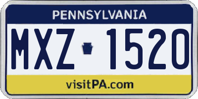 PA license plate MXZ1520
