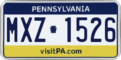 PA license plate MXZ1526