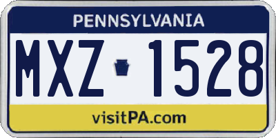 PA license plate MXZ1528