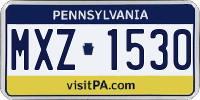 PA license plate MXZ1530